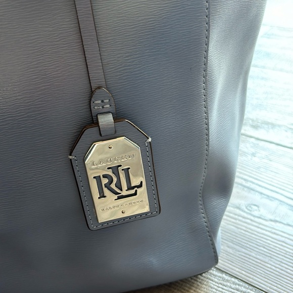 Ralph Lauren Newberry Halee Periwinkle Medium Blue Leather Shoulder Bag - Picture 10 of 14